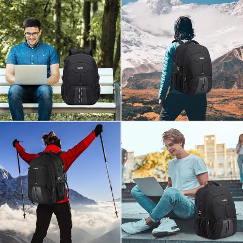 Extra Large Backpack for Men 50L,Water Resistant 17.3 inch Travel Laptop Backpack with USB Charging Port,TSA Friendly Big Business Anti Theft Computer Bag Work College School Bookbags Gifts,Black