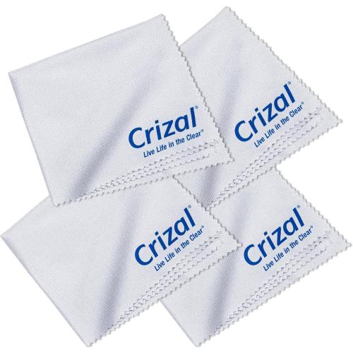 Microfiber Cleaning Cloths for Eyeglasses – Designed & Tested by CRIZAL® for AR-Coated Lenses – Safe Lens Cleaning Without Scratching-4 Pack