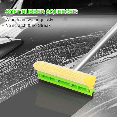 62'' Car Wash Brush with Long Handle Chenille Microfiber Car Wash Mop Mitt Car Cleaning Kit Windshield Window Squeegee Car Duster Microfiber Towels Wheel Tire Brush for Cars RV Truck Boat
