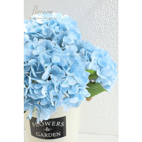 4 Pcs Real Touch Sky Blue Hydrangea Artificial Flowers, 20 Full Faux Hydrangea Flowers Fake Flowers for Home Decor Party Floral Arrangements Wedding Bouquets Centerpieces Decorations