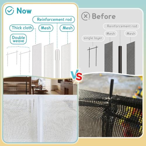 160'' Retractable Baby Gates Extra Wide, 42 Extra Tall Retractable Dog Gate for Doorways,13 Foot Safety Upgrade Extra Long White Retractable Baby Gate for Stairs, Indoor/Outdoor Retractable Gate