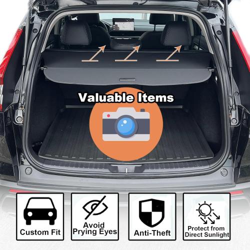 Cargo Cover for 2023-2025 2026 Honda CRV Accessories, (Carbon Fiber Texture) for Honda CRV 2023-2026 Accessories(Include Hybrid) Retractable Trunk Cover Shield Shade Privacy Screen for CR-V