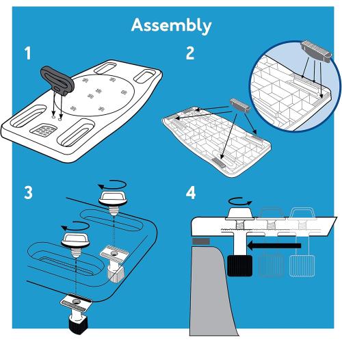 Carex Portable Shower Bench - Shower Bath Seat - Fits tub having width in the range of 19-28. Comfortable Contoured Seating Area with 300 Pound Weight Capacity, Portable and Easy to Store