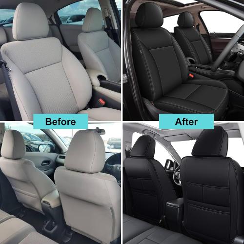 1:1 Custom 2 Front Seat Covers Fit for 2016-2022 Honda HRV/HR-V EX,LX,Sport,EX-L,Touring: Luxury Leather Car Seat Covers Waterproof Seat Cushion - Easy to Install (2 Front Seat, Black)