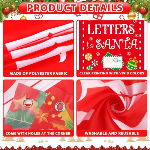 3 Pcs Christmas North Pole Door Decorations North Pole Directional Sign Porch Banners Christmas Mailbox Letter to Santa Porch Signs Hanging Backdrop for Winter Xmas Holiday Home Wall Party Decor