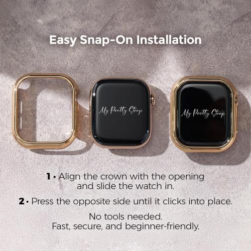 Glossy XOXO Apple Watch Bumper Case - Touch-Friendly Open Face Design