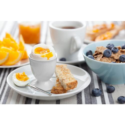 HIC Kitchen Single Egg Cup Set, Fine White Porcelain, Set of 6