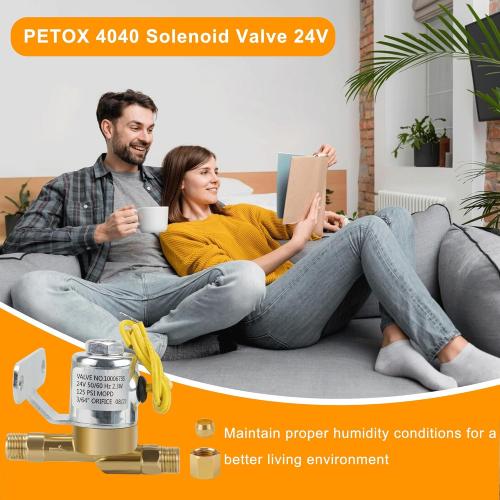 4040 Humidifier Solenoid Replacement Water Valve A2012-S118 for Aprilaire Whole House Model 400, 550, 558, 600M, 600, 700, 700M, 768, 760A Replaces B2035-S2 B2035-S5 B2035-S54-24V 2.3W 60 HZ, Yellow