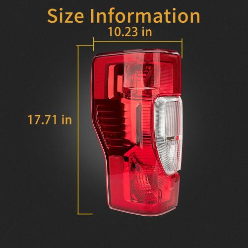 Left Driver Side Rear Tail Light Assembly Compatible With 2020-2022 Ford F250/F350/F450 Super Duty Rear Taillight Tail Lamp Halogen Brake Lamp(w/o Blind Spot) (w/o LED)