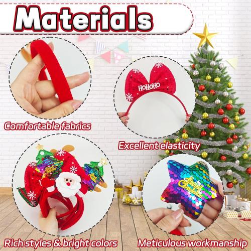Christmas Headbands and Costume Headwear,Christmas Headwear Holiday Headbands Accessories for Xmas Party Decorations Favors