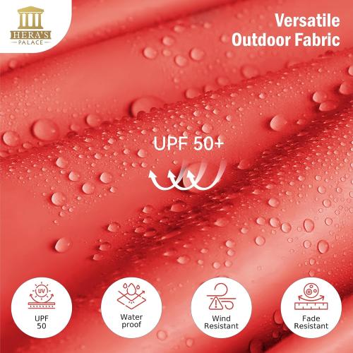 HERA'S PALACE 13 ft Large Patio Umbrella, Double-Sided Twin, Outdoor Market Umbrella with Crank Handle, Powerful UV Protective, Orange Red