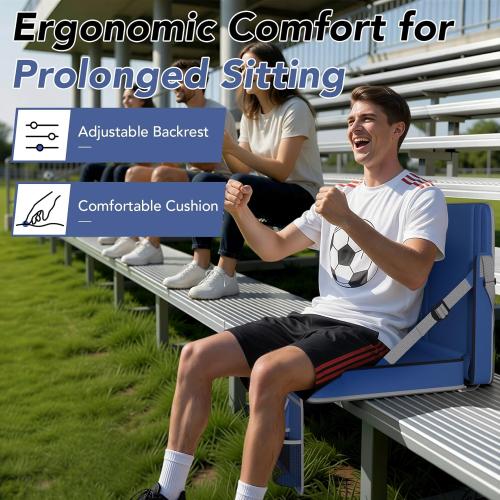 Stadium Seats with Back Support 2PACKS Adjustable Bleacher Chairs with Back and Cushion Bleacher Seat with Cup Holder, Carry Handle & Shoulder Strap for Outdoor Sports Events, Picnics, Beaches