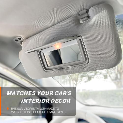 Sun Visor with Vanity Light for 2013-2018 Nissan Altima Without Sunroof, Left Driver Side Gray Sunvisor Replacement 96401-3TA2A