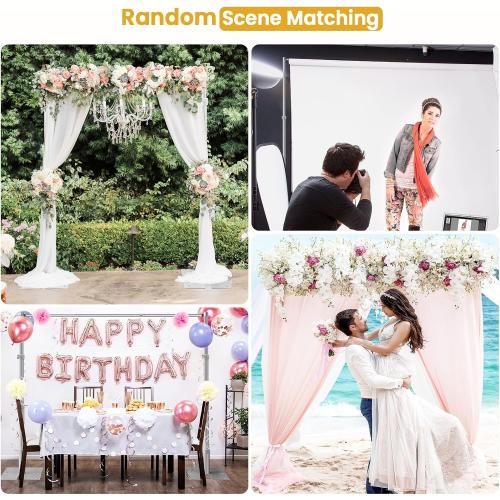 Jiang&Rong 10x10Ft Three Crossbar Backdrop Stand - Heavy Duty Adjustable Metal Frame with Drape Kit, Photographic Studio Backdrop Stand for Wedding, Birthday Party, Banquet Decorations, Events