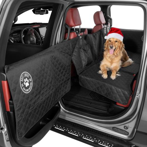 Ruff Liners Large Back Seat Extender for Dogs, Black – As Seen on Shark Tank – Flat Bridge Platform for Full-Size Trucks, Stable Base, 400lb Support, Waterproof – Rigid Back Seat Cover for Dogs