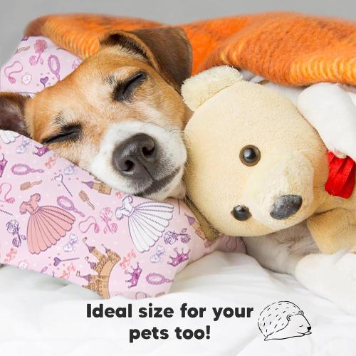 Toddler Pillow with Pillowcase - 13x18 My Little Dreamy Kids Travel Bed Pillows for Sleeping, Organic Cotton Small Pillowcase, Soft & Breathable, Machine Washable,Toddlers 2-5 years old(Dear Princess)