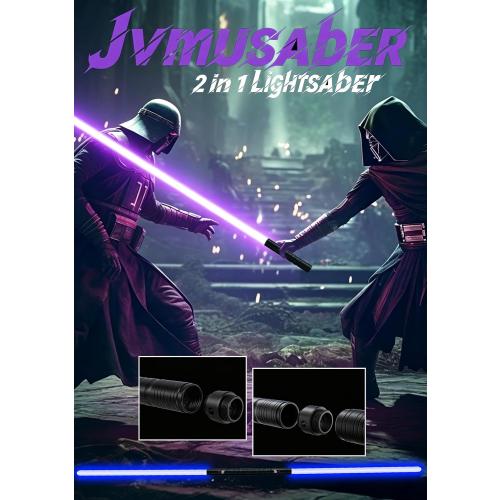 jvmusaber Lightsaber, 2-in-1 Dueling Light Saber 20 Colors for Adult-2PCs | 4 FX Sound and Motion Sensors Metal Hilt Dueling Light Saber Theme Parties Halloween Decoration Cosplay Birthday Gifts
