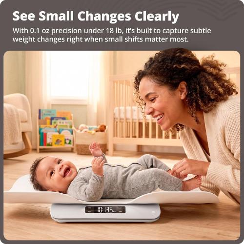 Greater Goods Digital Baby Scale for Infants & Toddlers, Non-Connected | Digital Newborn Scale with Removable Tray, 2-in-1 Design, Hold for Wiggly Babies, Quick Tare, 0.1oz Accuracy, 66lb Capacity