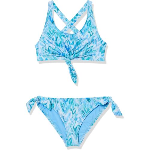 Size 16 Splendid womens Graffiti Heart Knot Front Bralette & Tie Side Retro Pant SetBikini Set