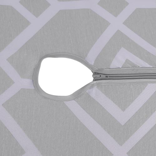 LUSHVIDA Moroccan Outdoor Round Tablecloth with Umbrella Hole and Zipper, 60 Inch Silver, Waterproof Wrinkle Free Table Cloth Decorative Fabric Washable Table Cover for Patio, Party, Picnic