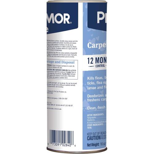 PETARMOR Home Carpet Powder for Fleas and Ticks, Protect Your Home From Fleas and Deodorizes Carpets, 16 Ounce
