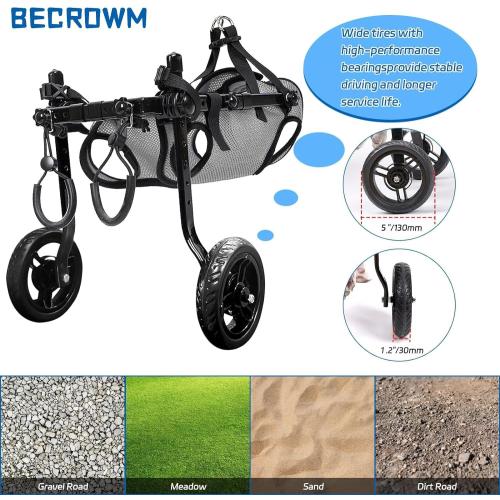 Dog Wheelchair for Back Legs, Light Weight Dog&Cat&Pets Wheelchair Cart with Disabled Hind Legs Walking, Adjustable Doggy Wheelchair Cart with Wheels for Back Legs