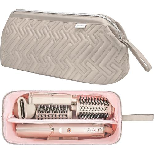 Leudes Hair Tools Travel Bag for Shark Flexstyle Carrying Case Portable Shark Hair Air Wrap Dryer Case Waterproof Dustproof Flat Curling Iron Travel Organizer (Camel)