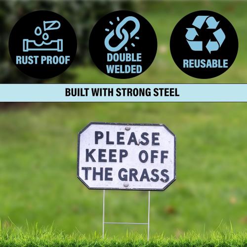 Tacmaster Wire Metal Yard and Sign H Stakes – Durable Blank Lawn Sign Posts for 4mm Corrugated Panels, Real Estate Signs, Waterproof and Wind Resistant, Ideal for Outdoor Use, 30x10 – 50 Pack