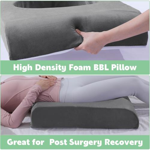 HOMBYS BBL Pillow After Surgery for Sleeping,High Density Foam Butt Pillow,Brazilian Butt Lift Pillow Post Surgery Recovery for Sleeping,BBL Chair with Hole (Dark Grey)