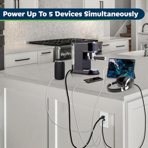 TOPGREENER USB Outlet, 3-Port Type C 3.6A 18W Wall Outlet, 15 Amp Receptacle, Charging Power Outlet with USB Ports, Compatible with iPhone 17 Series & More, UL Listed, TU21536AC3-2PCS, White, 2 Pack