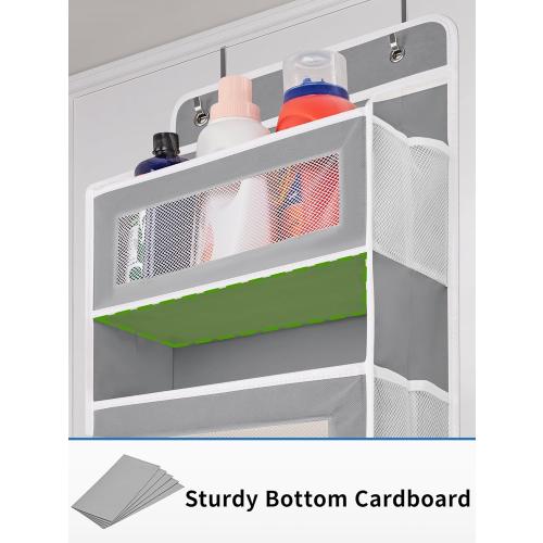 JARLINK Over The Door Organizer Storage, 5 Shelf Hanging Door Organizer with 5 Large Capacity Pockets, Anti Tilt 44 lb Load Behind Door Storage for Bedroom, Bathroom, Pantry, Nursery, (Grey)