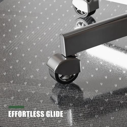 Chair Mat for Carpet, Office Chair Mat for Carpeted Floors, Non-Slip Carpet Protector Floor Mat with Grips, Plastic Heavy-Duty Rolling Desk Mat for Home Office and Gaming (Clear)