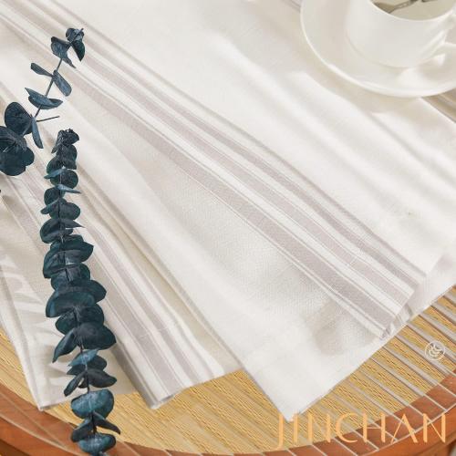 jinchan Striped Linen Valance Curtain 16 Inch Vertical Striped Valance for Kitchen Bathroom Light Filtering Rod Pocket Cottagecore Farmhouse Semi Sheer Short Window Curtain 1 Panel Grey