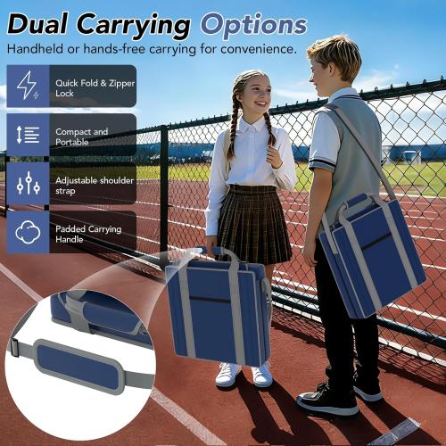 Stadium Seats with Back Support 2PACKS Adjustable Bleacher Chairs with Back and Cushion Bleacher Seat with Cup Holder, Carry Handle & Shoulder Strap for Outdoor Sports Events, Picnics, Beaches