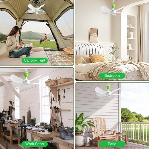 17 Portable USB Ceiling Fan for Camping Tent Gazebo RV Cruise