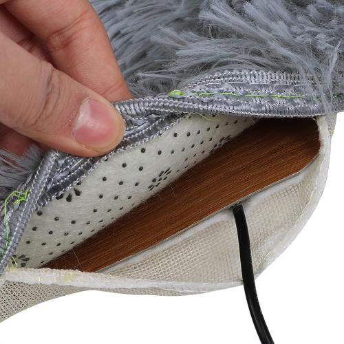 Cat Plush Mat Cat Heating Mat Plush Four Seasons USB Charging Interface Pet Electric Blanket Heating Pad Mat for Small Dogs Cats (Silver Gray)