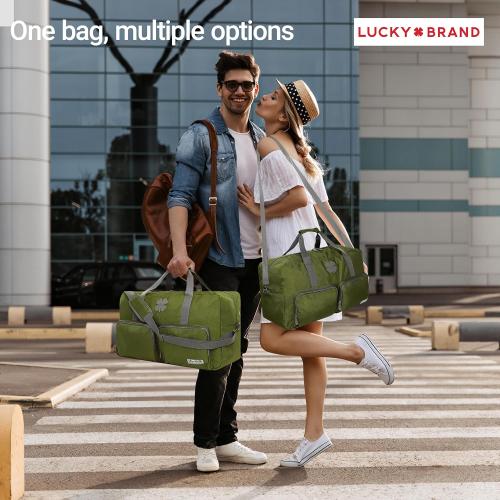 Lucky Travel Duffel Bags 85L, Gym Bag, Travel Bag & Large Duffle Bag for Men, Foldable Overnight Weekender Bags for Women & Men with Adjustable Shoulder Strap, Loden Green