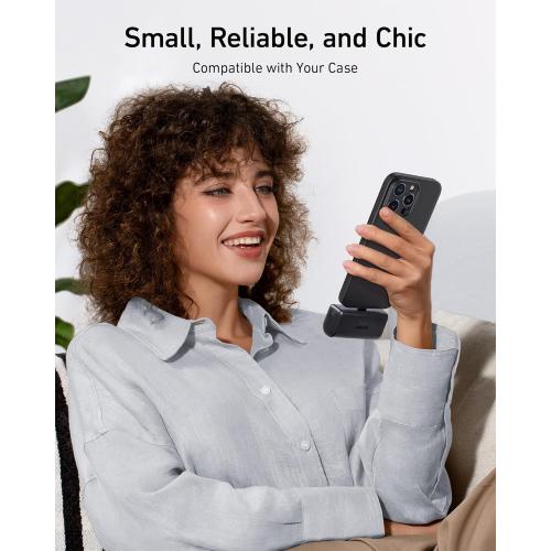 ANKER Nano Power Bank with Built-in USB-C Connector, 5,000mAh Portable Charger 22.5W, for iPhone 16/15 Series, Samsung, iPad Pro/Air, and More