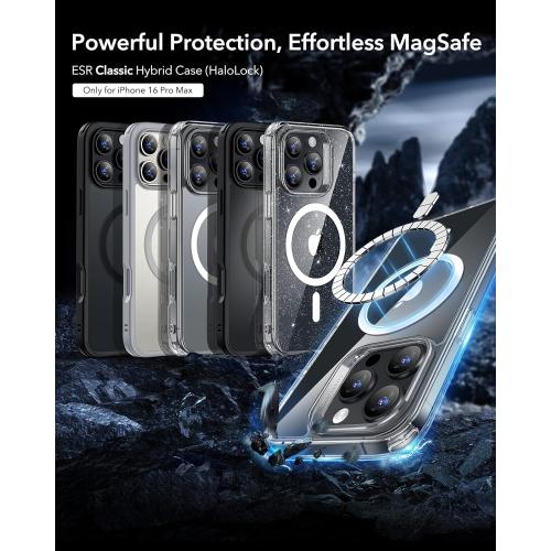 ESR for iPhone16 Pro Max Case with MagSafe, Supports Magnetic Charging, Smooth & Slim Silicone Case, Shockproof, Soft Microfiber Lining,Grey