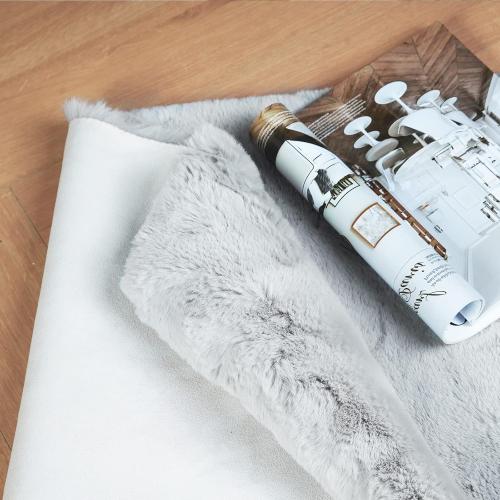 Latepis Area 6x9 Fluffy Grey Rugs Washable Faux Rabbit Fur Rug Large Fuzyy Shag Rugs for Living Room Plush Throw Bedroom Rug Shaggy Nursery Home Decor