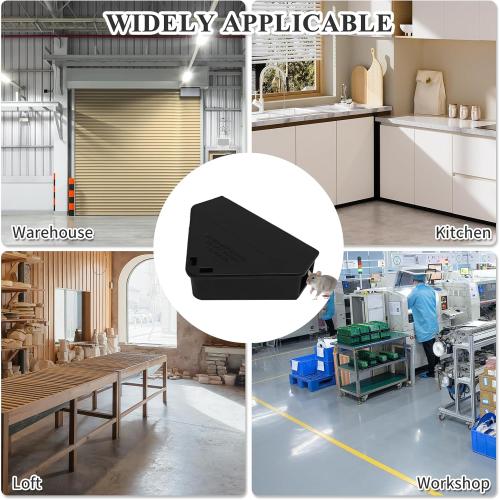 Mouse Baits Station with Keys, Key Required Mouse Stations, Mice Bait Stations, Mice Traps Static Keeps Pets Safe Indoor & Outdoor,Black 6 pcs