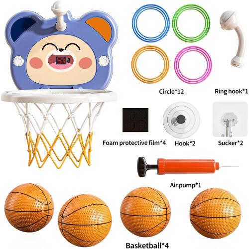 TEMI Indoor Mini Basketball Hoop for Toddlers Kids Boys Age 2 3 4 5 6, Toddlers Basketball Hoop with 4 Balls & Electronic Scoreboard, Toddler Boys Toys, Christmas Toys Gifts for 3 4 5 6 Year Old Boys