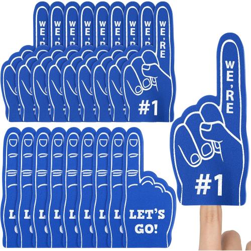 Sinmoe 24 Pcs Mini Foam Finger Baseball Fan Mini Foam Finger, We're #1 Sports Themed Party Supplies for Baseball Hockey Football Basketball Events Team Gifts(Dark Blue)
