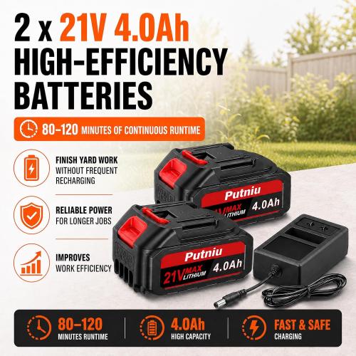 ‼️missing pieces‼️Cordless Weed Wacker, 21V Stringless Grass Trimmer & Edger | Weed Eater, 2×4.0Ah Batteries & Charger, 4 Versatile Blades, 3.9Lbs, 120min Runtime, Adjustable, For Grass/Brush/Edging
