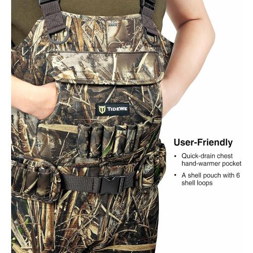 Size 11 TIDEWE Chest Waders, Hunting Waders for Men with Insulation, Waterproof Neoprene Camo Bootfoot Wader