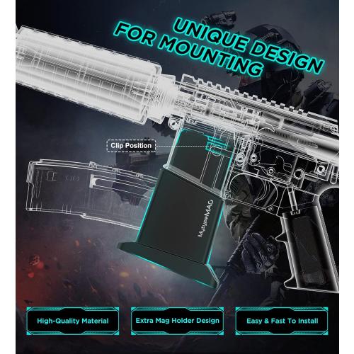 Gun Wall Mount with Universal Mag Holder for 223/5.56 Rifle, Vertical AR Wall Mount Display with Solid PA Material Afford 300Lbs of Holding Strength, AR Mags Storage Rack