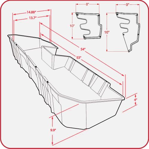 MaxMate Underseat Storage Box Compatible with 2019-2025 Chevy Silverado GMC Sierra 1500; 2020-2025 2500 3500HD Double & Crew Cab, Black Rear Under Seat Extra Cargo Store Organizer | CB5C2278MX