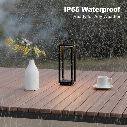 2 Pack Cordless Table Lamp Rechargeable, IP55 Waterproof, 60h Runtime Protable Outdoor Table Lamps, 3 Color Stepless Dimming Battery Powered Table Lamp for Dinner/Restaurant/Bedroom/Cafe