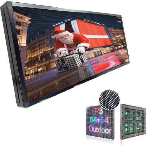 XSGD P3 Programmable Led Sign Outdoor LED Sign for Business, IP65 Waterproof Scrolling Digital Signage Displays, RGB Full Color LED Screen, Custom Images and Video for Business Adversting 40''x17''