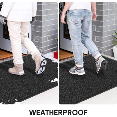 Front Door Mat Indoor Outdoor Entrance Size, 36 x 72 All-Season Heavy Duty Waterproof Doormat, Non-Slip Absorbent Entryway Mat, Easy to Clean, Low Profile Commercial Floor Mat for Indoor Outdoor